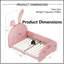 Joli lit simple princesse en forme de lapin avec revêtement rose - Lit plateforme de style princesse avec tête et pied de lit-1633031844