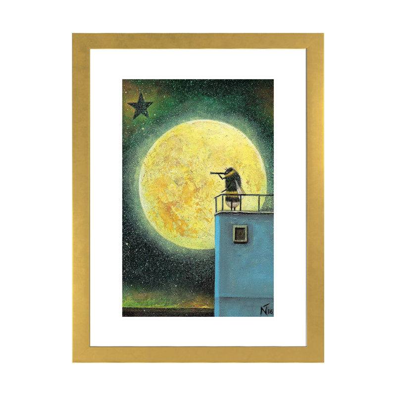 Across the Universe par Neil Thompson - impression d'art graphique, H 24 po x l 16 po x P 1 po, Papier encadré doré