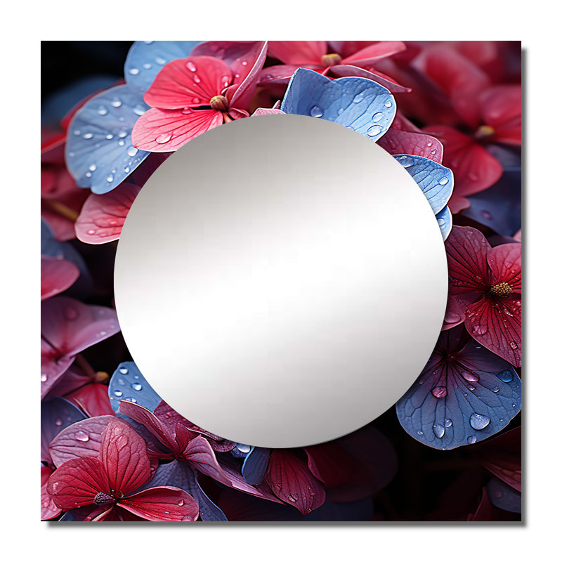 Antwonne - grand miroir d'hortensia harmonie I, 36 po x 36 po