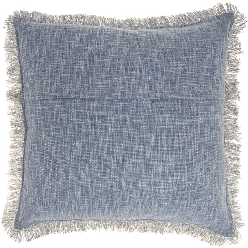 Ocean Blue Cotton Stonewash 22" Square Throw Pillow