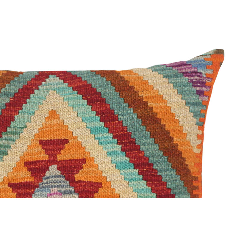Housse et insert de coussin carré en laine tissé à la main