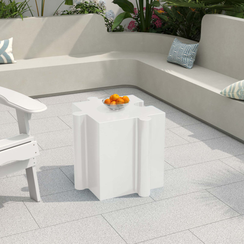  Table d'appoint Convex Edge casse-tête MGO, table de bout décorative modulaire emboîtable, table basse d'extérieur personnalisée
