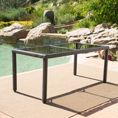 Brouillette Rectangular Glass Outdoor Dining Table