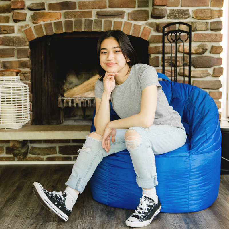 Bean Bag Chair & Lounger, Sapphire Polyester Blend