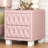 Elegant Velvet Nightstand With 2 Drawers And Crystal Handle, Storage Bedside Table With Button-Tufted Design-1180158483