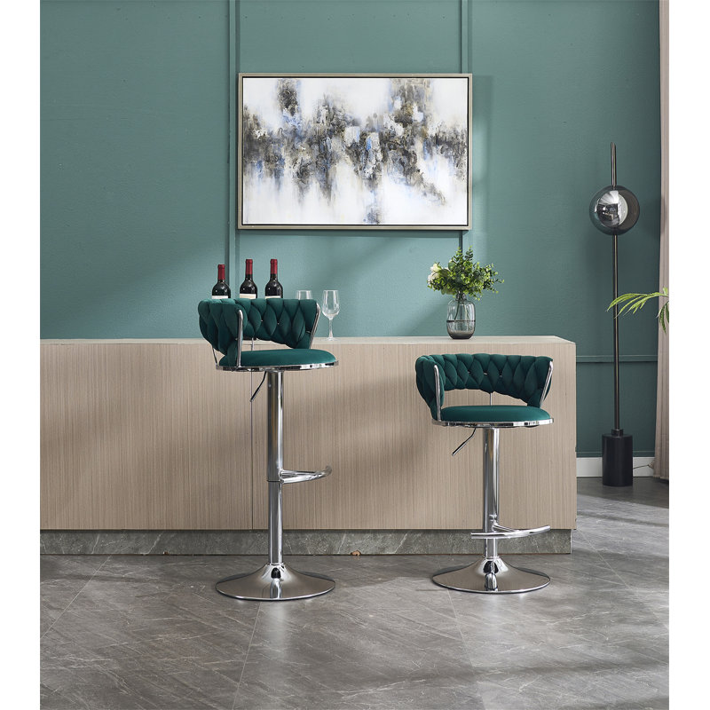 Ensemble de 2 tabourets de bar (sans table), Vert