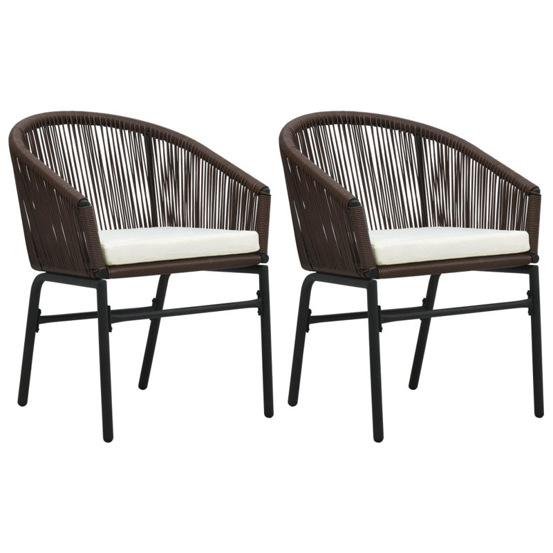 Chaise de patio avec coussins Klingensmith, Structure brune / Coussin blanc