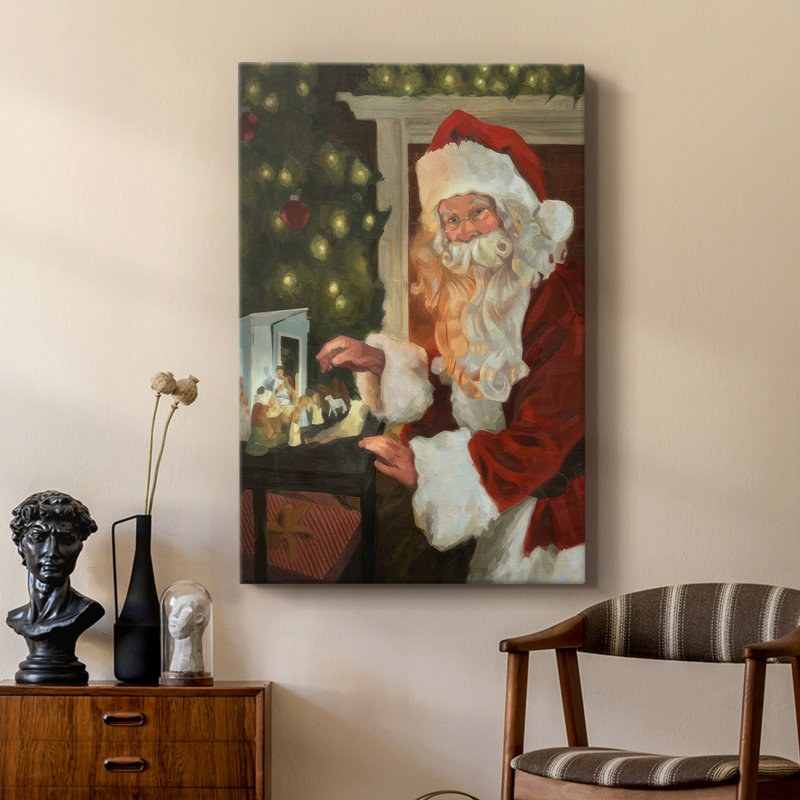 Saint Nick et la Nativité - galerie Cavas sur mesure, H 18 po x l 12 po