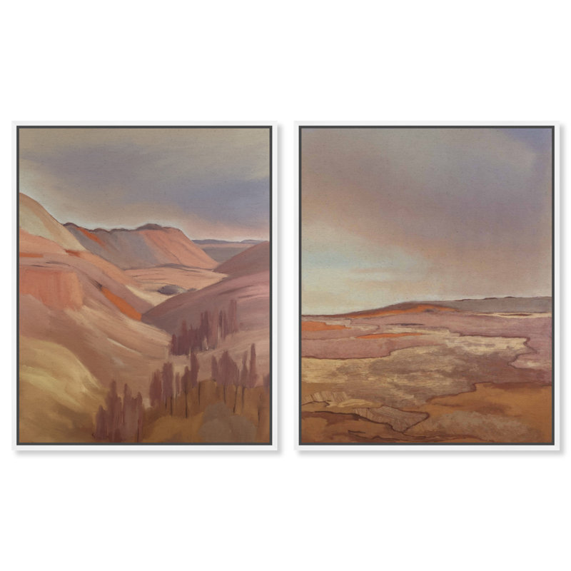 Collected Views Set Canvas Landscape & Nature Print by Oliver Gal, Black Frame, 16 x 20, 17"H x 21"W, White Floater Frame