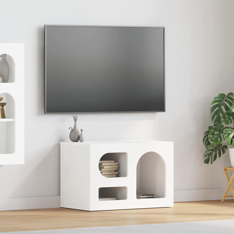 Unfinished TV Stand, 40cm H x 60cm L x 35cm W, White