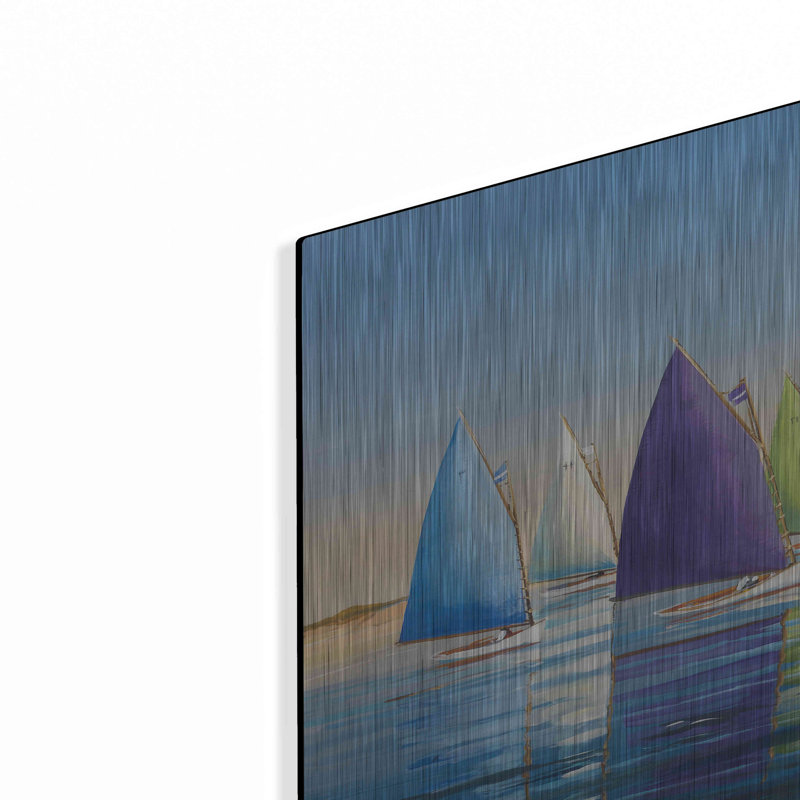 Art mural en métal luxueux «Flying Colors» par Sally Caldwell Fisher, art mural en métal, 48 po x 16 po, H 16 po x l 48 po
