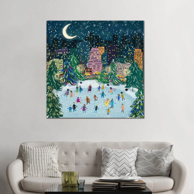 «Skating In The Park», reproduction d'art sur toile encadrée, H 48 po x l 48 po, Toile tendue, Ne s’applique pas