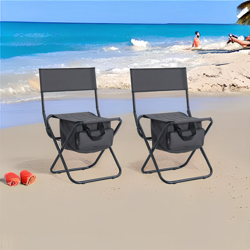 Chaise de camping pliante Bryella, Noir / gris