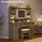 Chimira Farmhouse Makeup Vanity Desk with Sliding Mirror, Gray-95993064