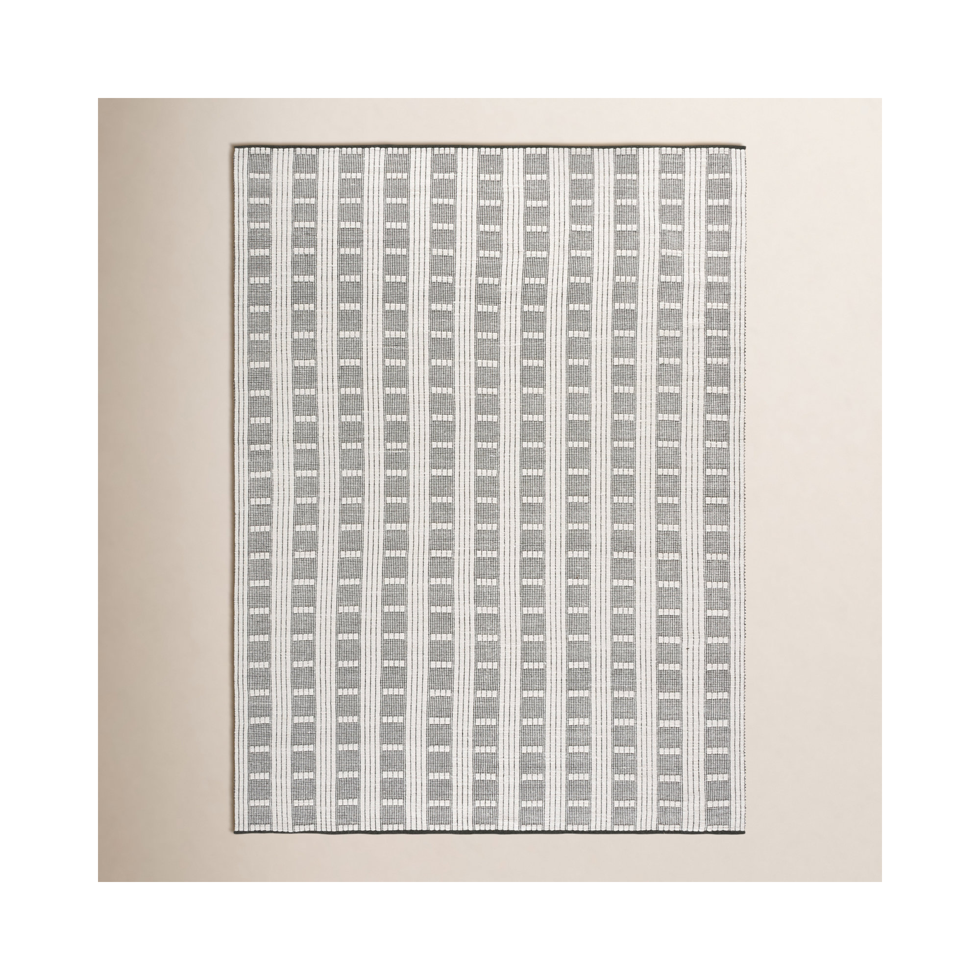 Vermont 951 Flatweave Wool/Cotton Geometric Rug in Green/Ivory, Rectangle 8' x 10', Green