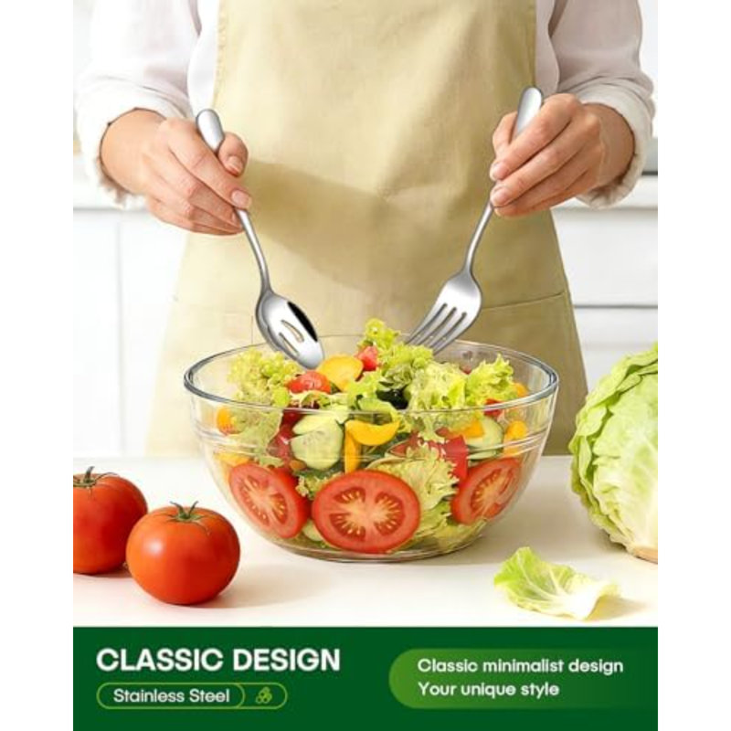 Ensemble de couverts 65 pièces avec ustensiles de service, couverts en acier inoxydable pour 12 couverts de qualité alimentaire, couverts et ustensiles