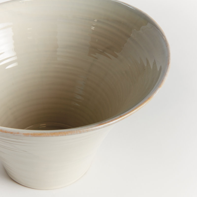 Ondula Stoneware Undulating Texture Thin-Profile Pot Large