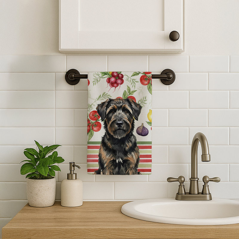 Brindle Bouvier des Flandres Vegetables Kitchen Towel, Brindle Bouvier des Flandres