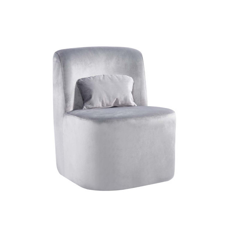 Karenza Velvet Side Chair, Gray Velvet