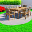 Ensembles de salle à manger de qualité supérieure pour terrasse, salle à manger d'extérieur moderne en bois d'acacia de 69 pouces