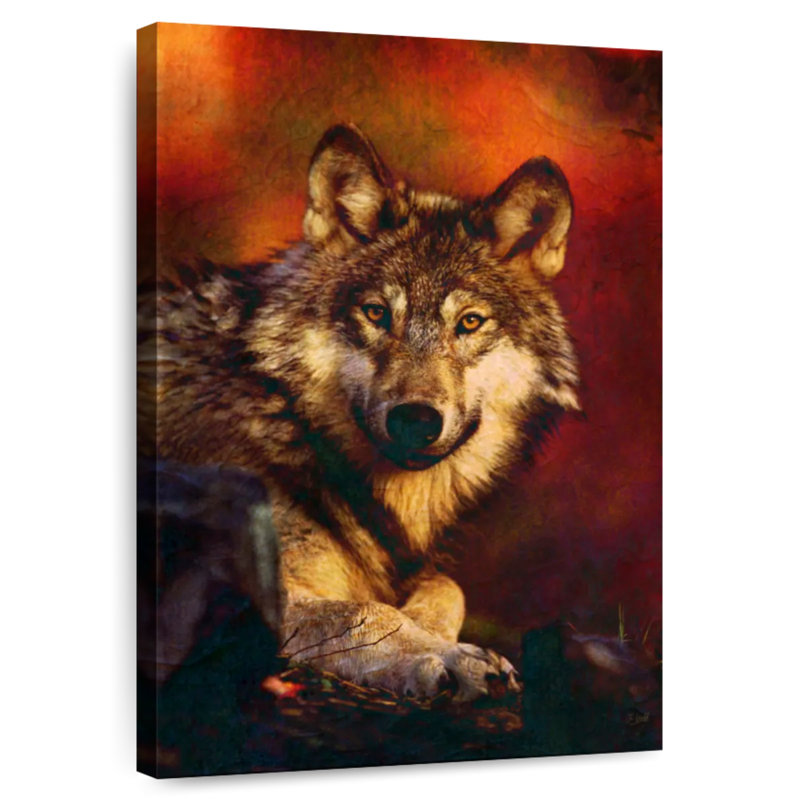 Chasse au loup, H 30 po x l 20 po