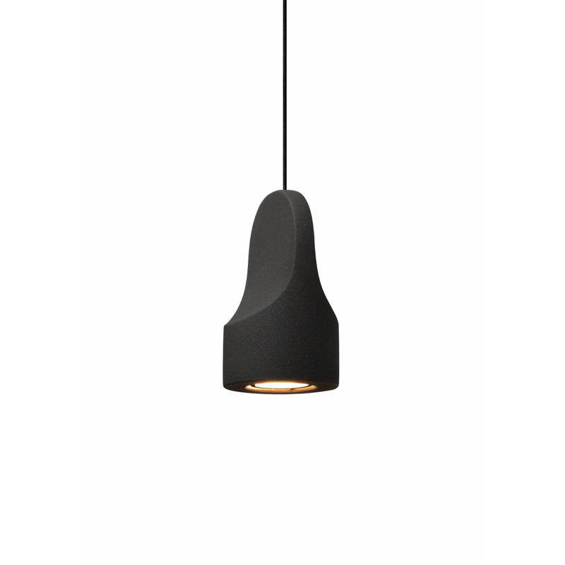 Parga Ceramic Pendant, 8.9'' H x 5.1'' W x 5.1" D, Black, No