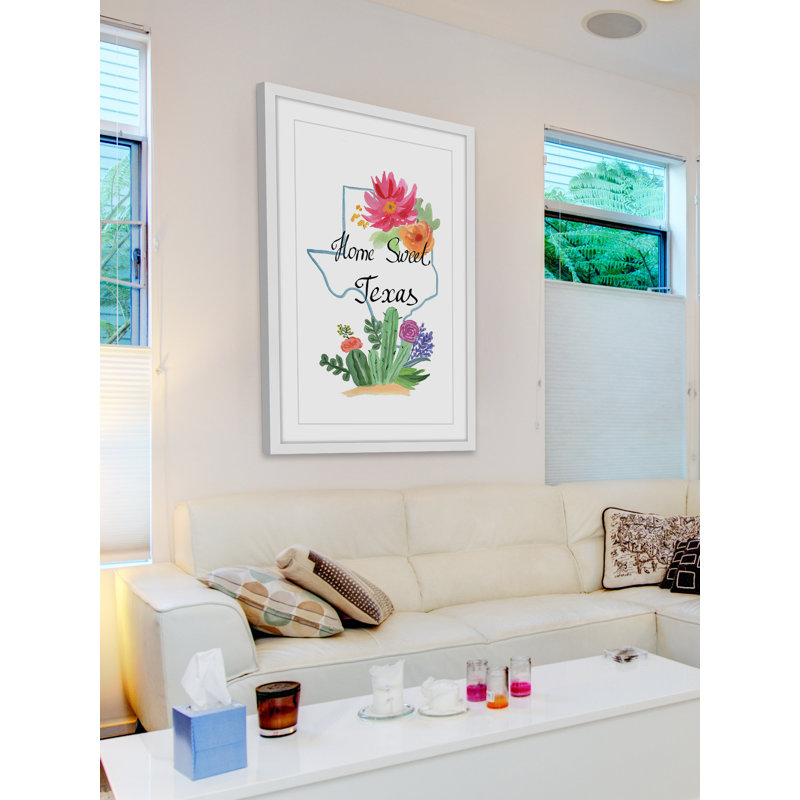 « texas is my home », reproduction de peinture encadrée, H 24 po x l 16 po x P 1,5 po