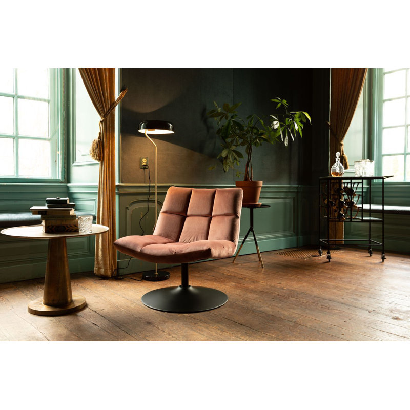 Bar Swivel Lounge Chair, Golden Brown Velvet