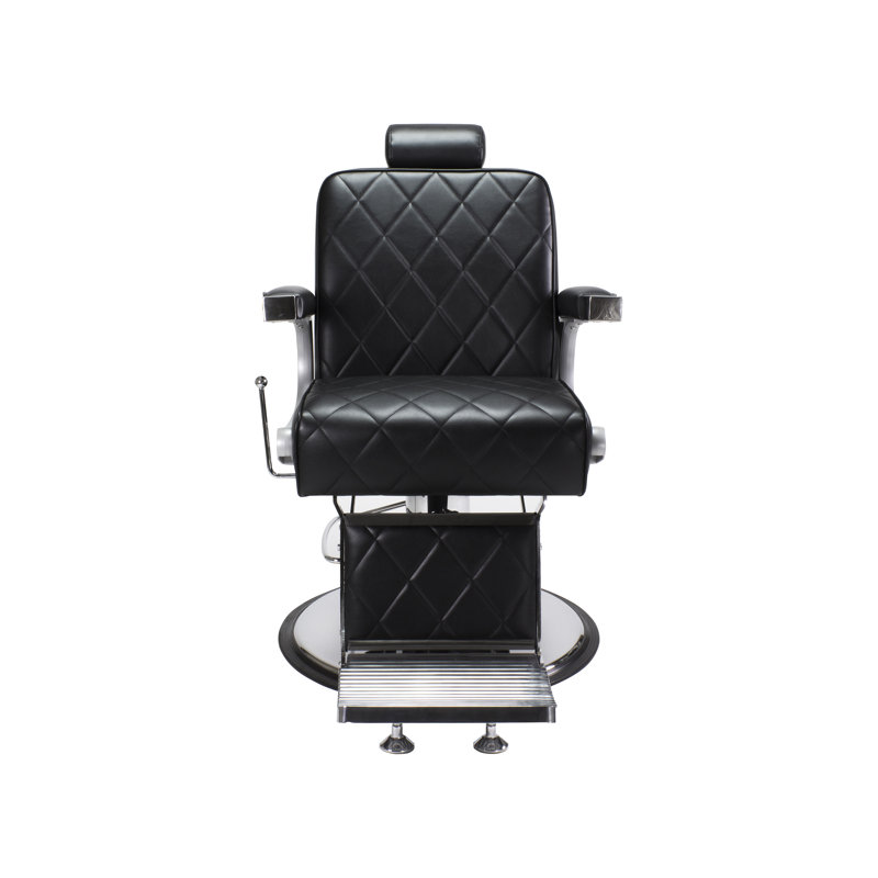 Fauteuil de coiffeur inclinable en similicuir Yestin, Similicuir noir