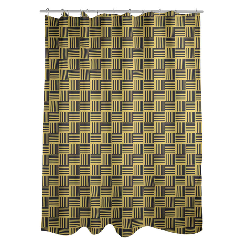 Rideau de douche simple basketweave rayures classic, Maïs