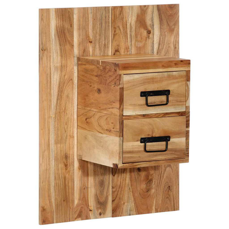 60cm W Solid Wood Bedside Table, Brown