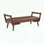 Banc Mid-Century avec similicuir et structure en bois massif