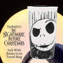 Silver Buffalo Disney The Nightmare Before Christmas Misfit Carnival Cup  with Lid and Straw