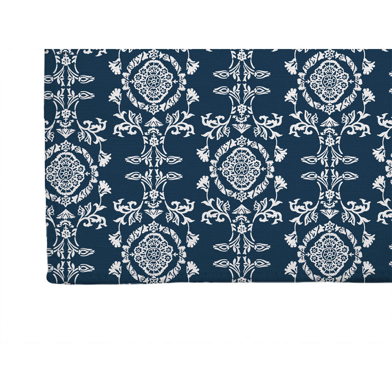 Tapis de cuisine léger Jackie, Rectangulaire 2 pi x 3 pi, Marine