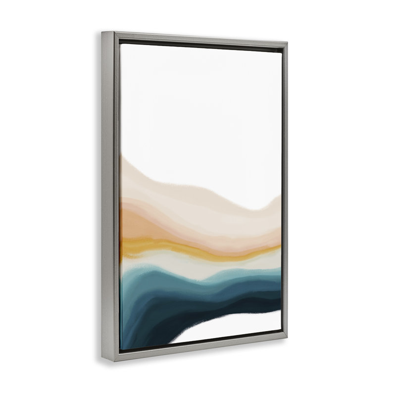 «Peach Swirl Landscape Floater Canvas» par JJ Design House, LLC., Cadre flottant gris lustré, H 31 po x l 25 po x P 1,7 po