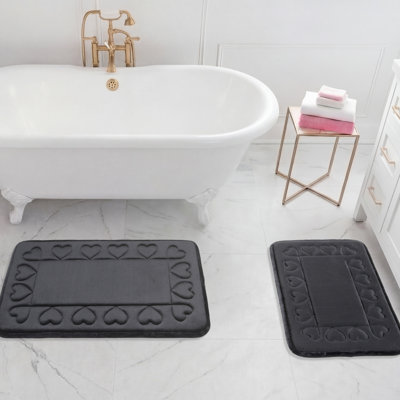Juicy Couture Heart Border  Memory Foam Bath Mat Set