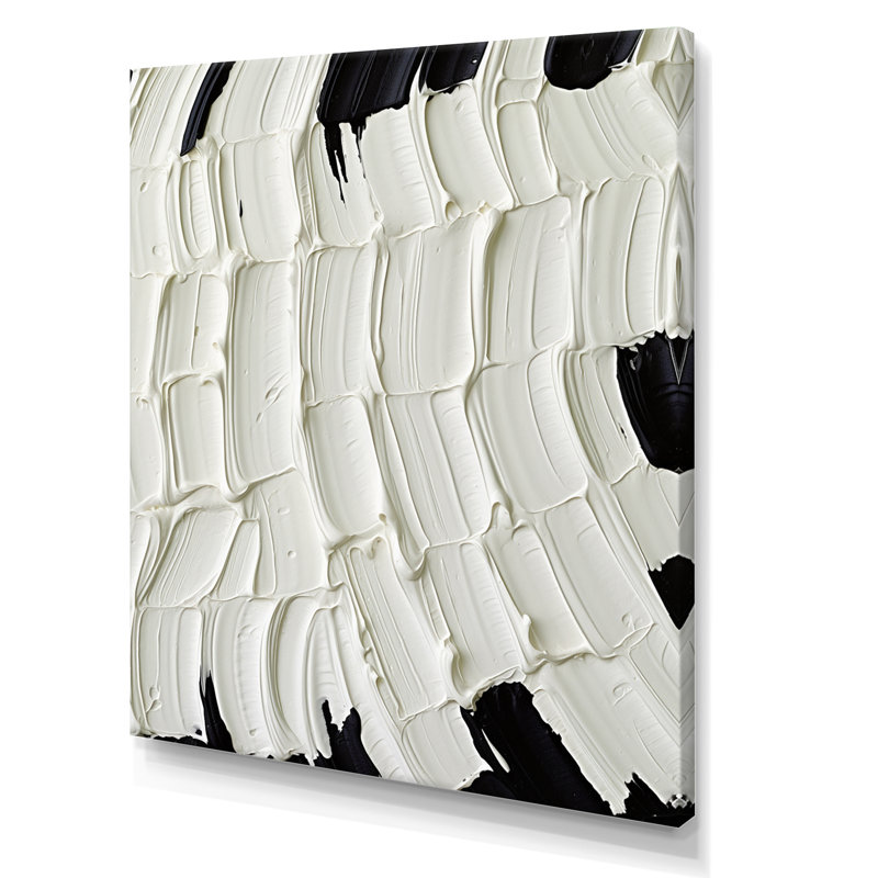 «Momentary Spirit» noir et blanc abstrait - reproduction d'art sur toile, 40" H x 30" W, Toile tendue