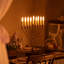  9 branches Hanoucca de style Rambam Menora de style Mid-Century moderne, décoration traditionnelle, affichage festif et centre de table, idéal pour les manteaux de tables et les tablettes, doré-118028530
