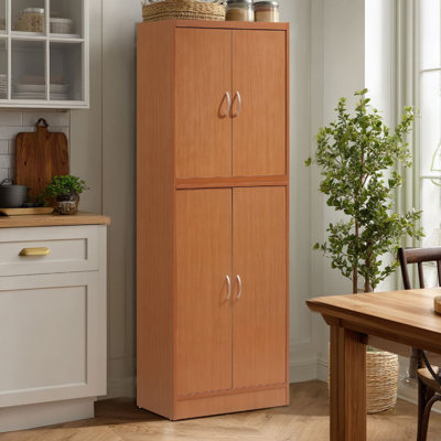 Freestanding 24 in. Wide Kitchen Pantry Cabinet with 5 Shelves, Space-Saving Storage Organizer by L