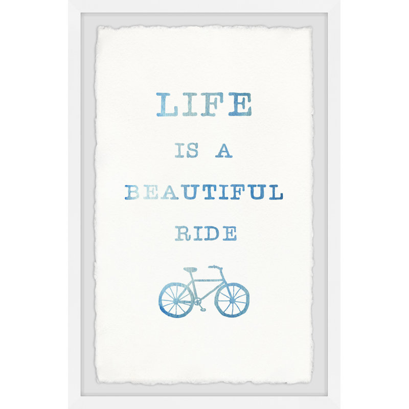 Life Is a Beautiful Ride - Bicycle 1 Piece Single Picture Frame Wall Art, 30cm H x 20cm W x 3.81cm D