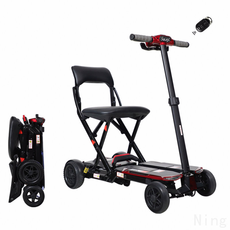 4-Wheel Remote Folding Mobility Scooter For Adults And Seniors, Super Lightweight And Compact Plus Nfc Electric Foldable Mobility Scooter With Suspenion Capacity.