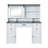 47" Farmhouse Makeup Vanity with Sliding Mirror, 3-Color LED Lights, Charging Station, Glass Top, Stool & Storage