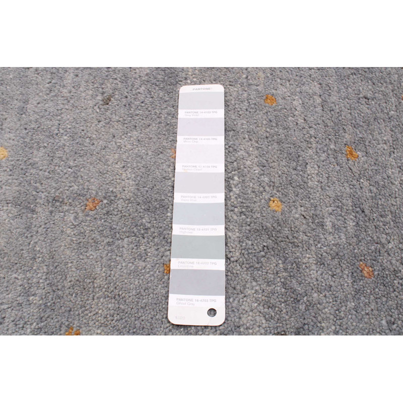 Tapis unique en laine noué à la main gris nouvel âge 8 pi x 11 pi Jerold