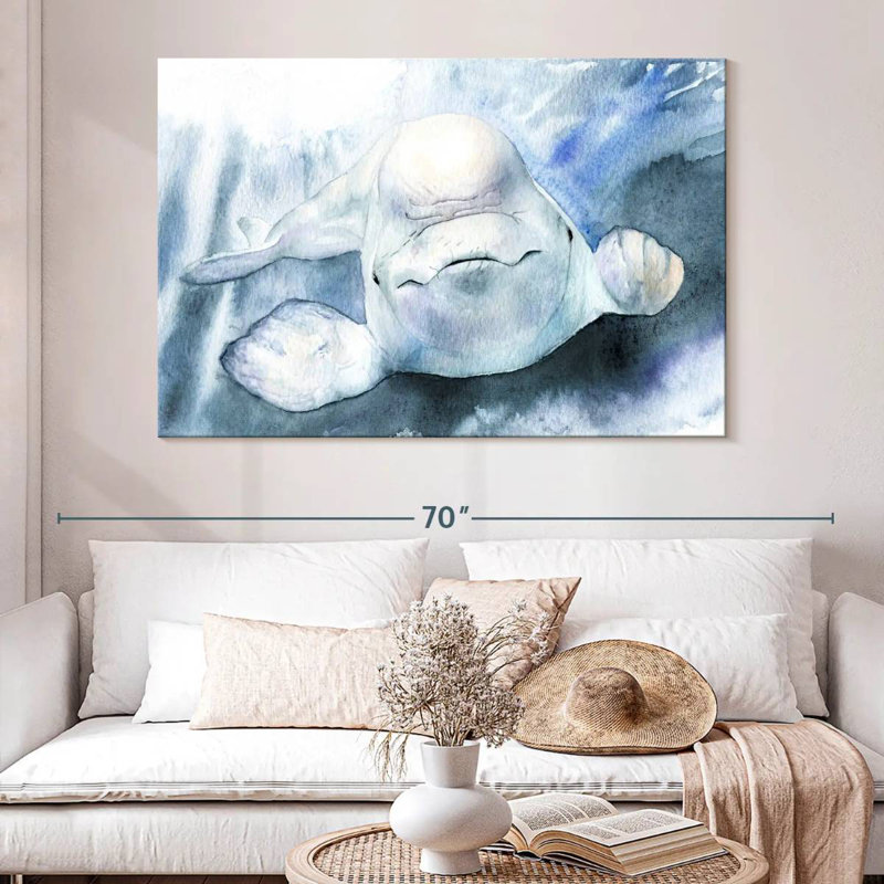 Brampt Beluga Whale, 34" H x 51" W