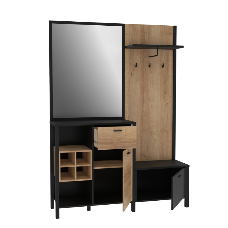Lorrayne Hall Tree 144.5cm Wide with Shoe Storage