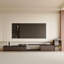 Mid-century Modern Extendable TV Stand for TVs up to 85" with Storage Drawers and Open Shelf