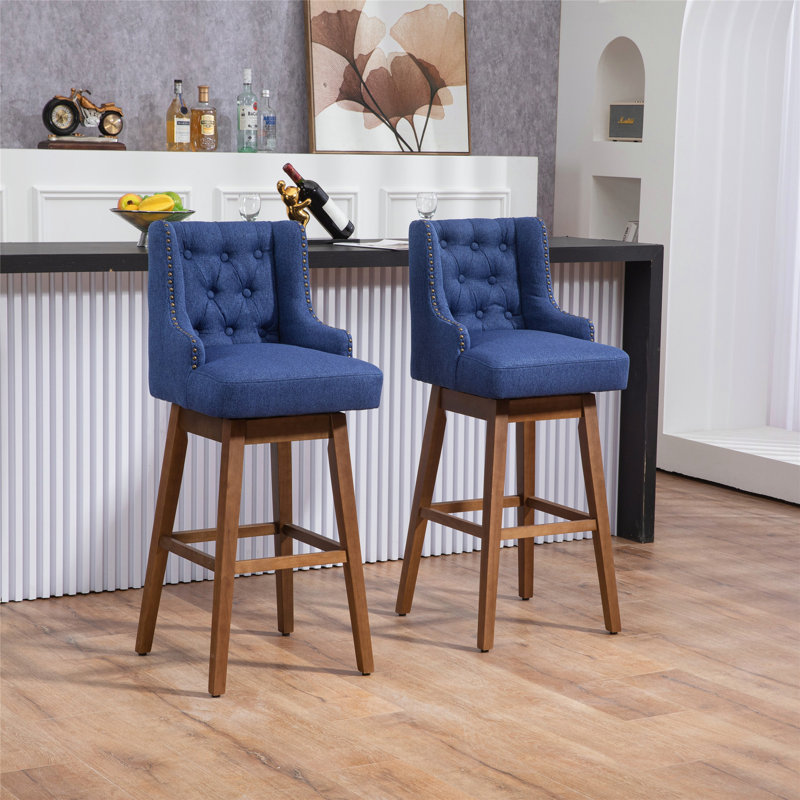 Ensemble polyvalent de 2 tabourets de bar pivotants au design robuste et confortable
