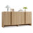 Dulane 63" Modern 4-Door Sideboard With Rounded Edges And Pine Handles, Natural-401307225