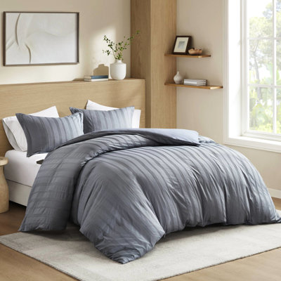 Couette 3 pièces pour lit double, garantie antidérapante, idéale pour les chambres à coucher principales avec des rayures
