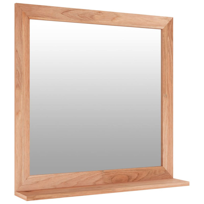 Lysia Wood Flat Wall Mirror with Shelves